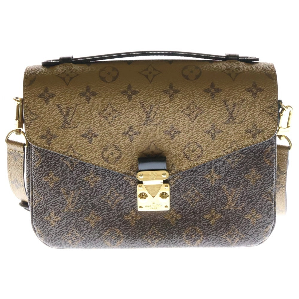 LOUIS VUITTON(ルイヴィトン) モノグラムリバース ポシェットメティスMM 2WAY レザーハンドバッグ ショルダーバッグ ブラウン レディース M44876