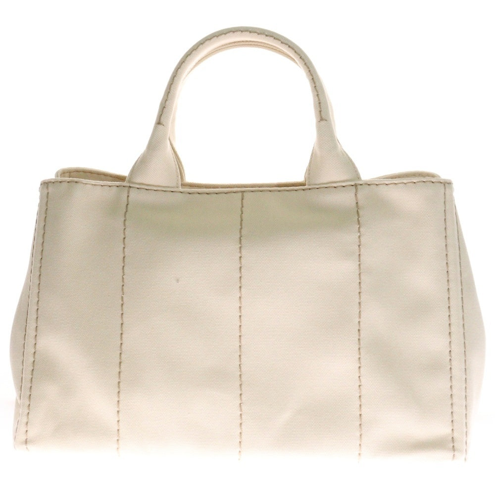 PRADA(プラダ) カナパ M 2WAYショルダーバッグ ハンドバッグ キャンバス ベージュ アイボリー ゴールド金具 1BG642
