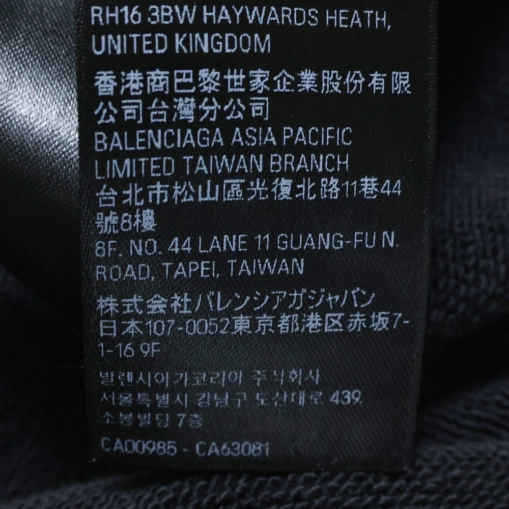 BALENCIAGA(バレンシアガ) 25AW Tacky Tattoo Zip Up Hoodie ダメージ加工 タトゥー ロゴ ラインストーン ジップアップ スウェットパーカー フーディー ブラック 811611 TRVS3