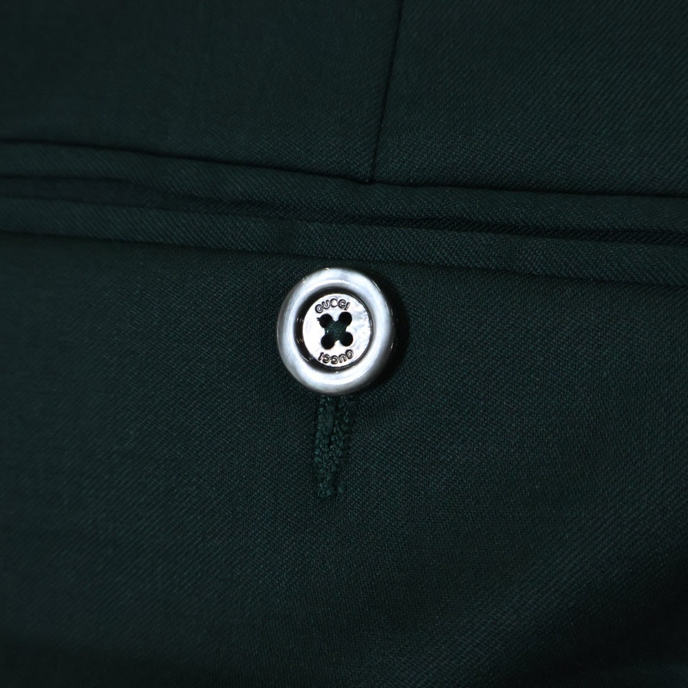 GUCCI(グッチ) ノータック ウール スラックスパンツ トラウザーズ グリーン 692040 ZAIFI