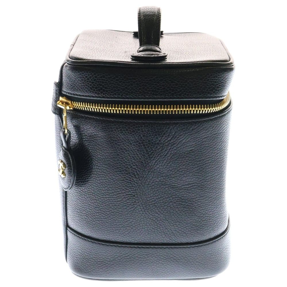CHANEL(シャネル) ココマーク キャビアスキン レザー バニティバッグ ゴールド金具 ブラック 3番台