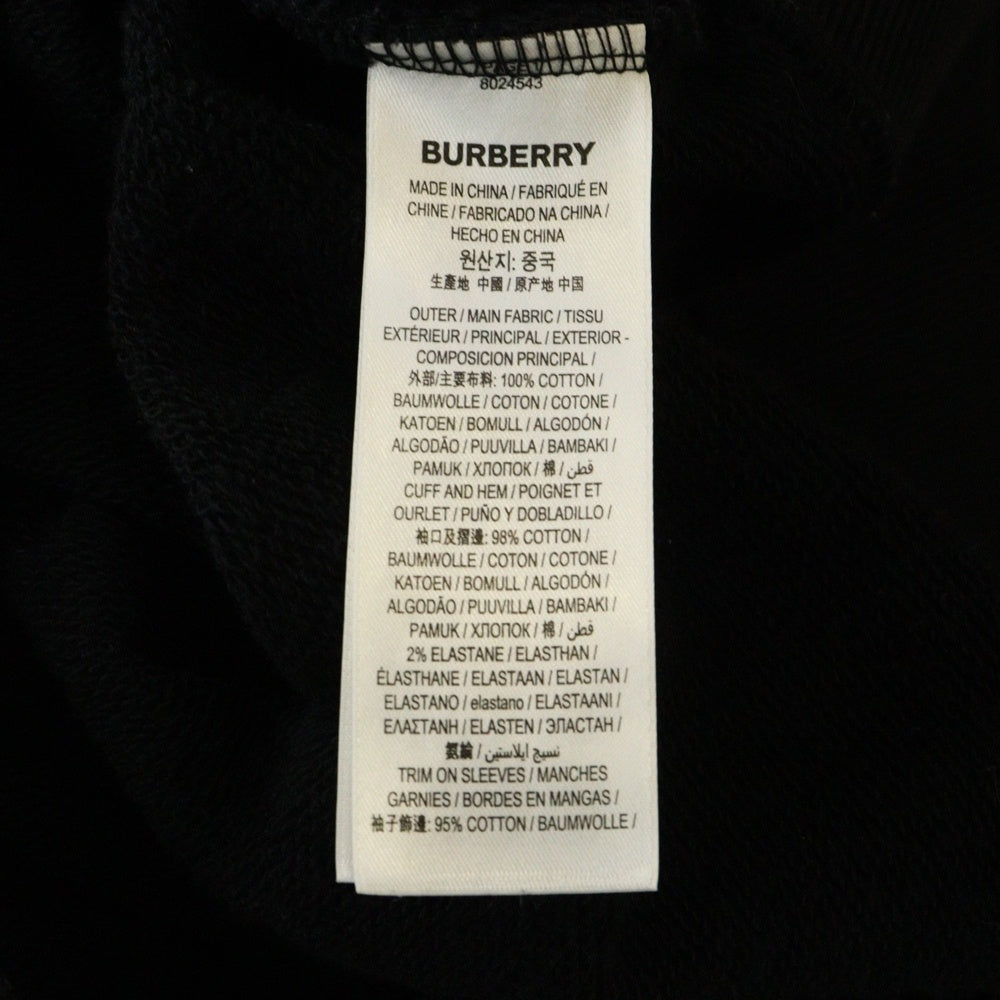 BURBERRY(バーバリー) ヴィンテージチェックパネル ジップパーカー ブラック コットン #S 8024543