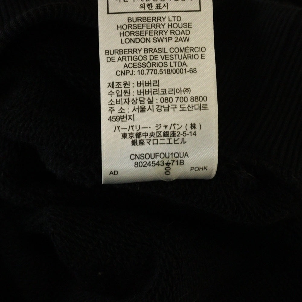 BURBERRY(バーバリー) ヴィンテージチェックパネル ジップパーカー ブラック コットン #S 8024543