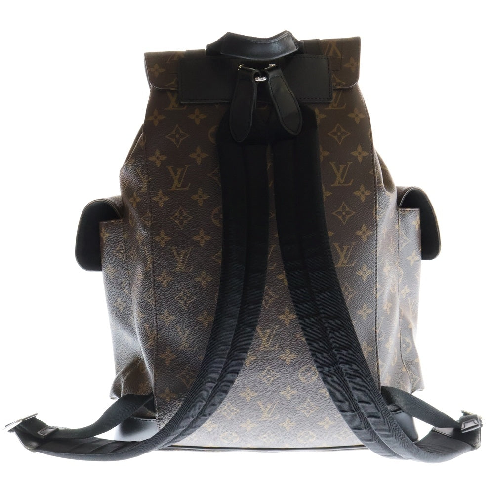LOUIS VUITTON(ルイヴィトン) クリストファーPM モノグラム マカサー PVC レザー バックパック リュックサック シルバー金具 ブラウン/ブラック M43735