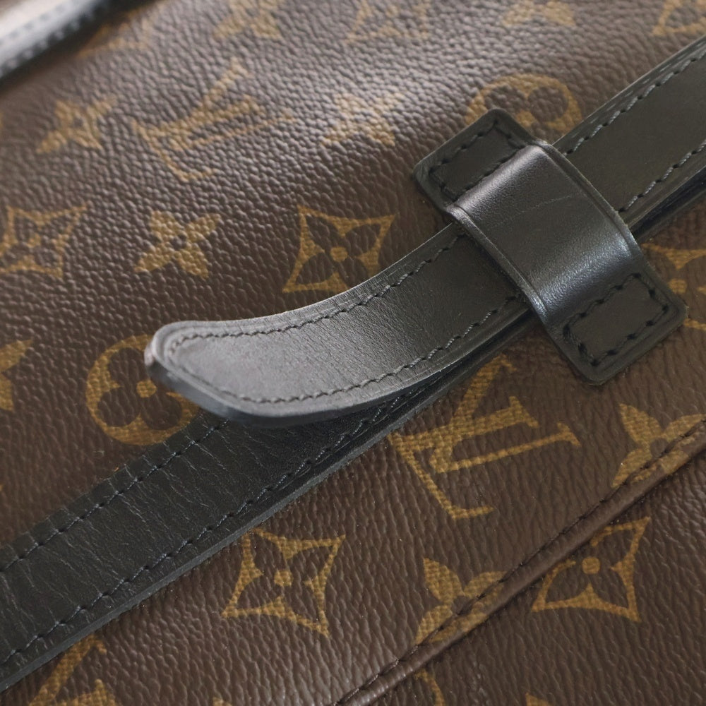 LOUIS VUITTON(ルイヴィトン) クリストファーPM モノグラム マカサー PVC レザー バックパック リュックサック シルバー金具 ブラウン/ブラック M43735