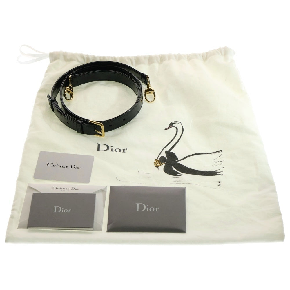 Christian Dior(クリスチャンディオール) レディディオール ミディアム パテント ブラック ゴールド金具 2WAY ハンドバッグ ショルダーバッグ
