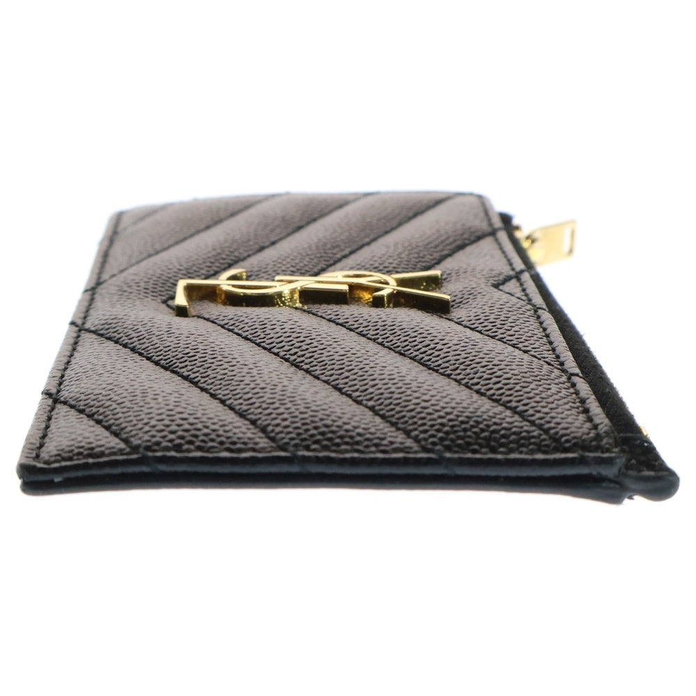 SAINT LAURENT PARIS(サンローランパリ) モノグラム フラグメント ジップカードケース ブラック レザー 607915