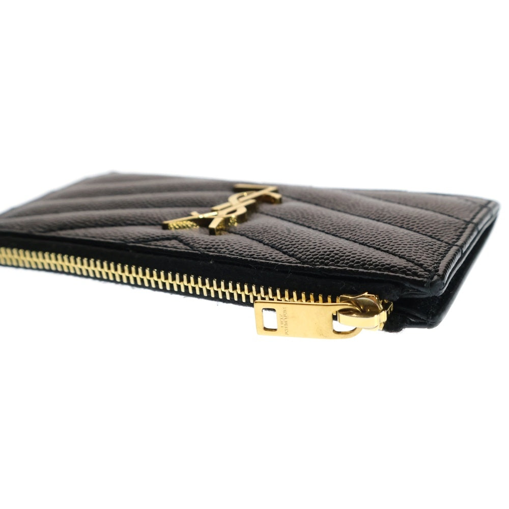 SAINT LAURENT PARIS(サンローランパリ) モノグラム フラグメント ジップカードケース ブラック レザー 607915