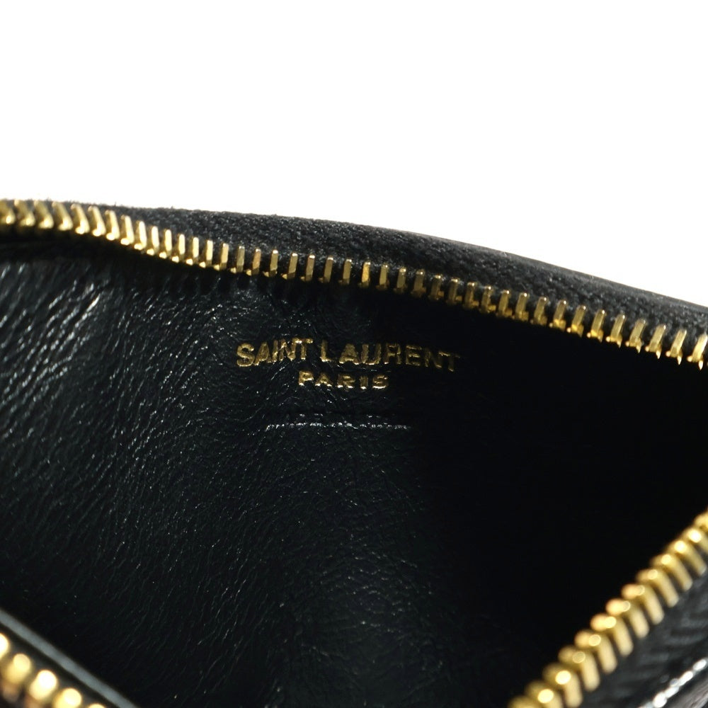 SAINT LAURENT PARIS(サンローランパリ) モノグラム フラグメント ジップカードケース ブラック レザー 607915