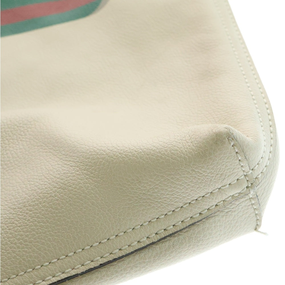 GUCCI(グッチ) ロゴプリント シェリーライン レザー トートバッグ ベージュ 572768