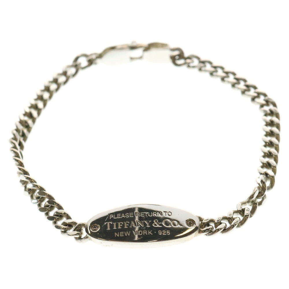 TIFFANY & Co.(ティファニー) リターントゥティファニー オーバルタグ 2Pダイヤ ブレスレット シルバー SV925 5.5g