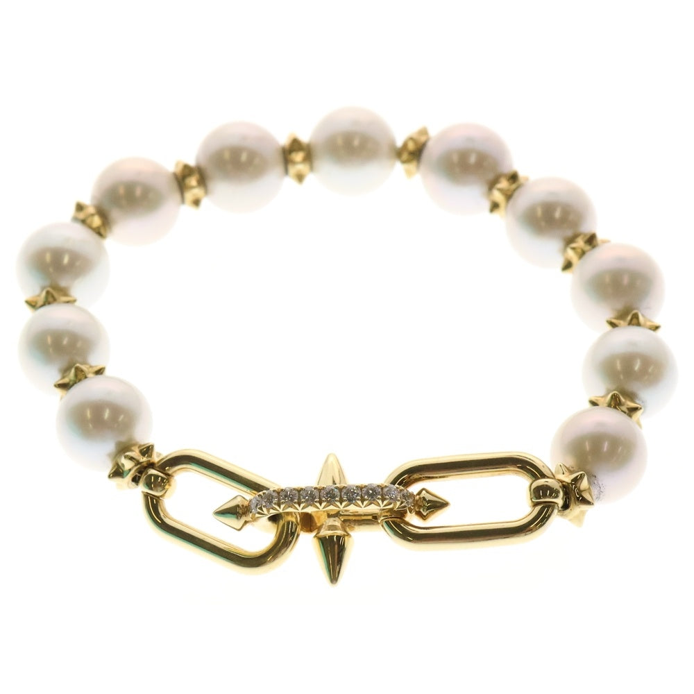 TIFFANY & Co.(ティファニー) タイタン by ファレル ウィリアムス ダイヤ パール チェーンブレスレット K18YG イエローゴールド/ホワイト