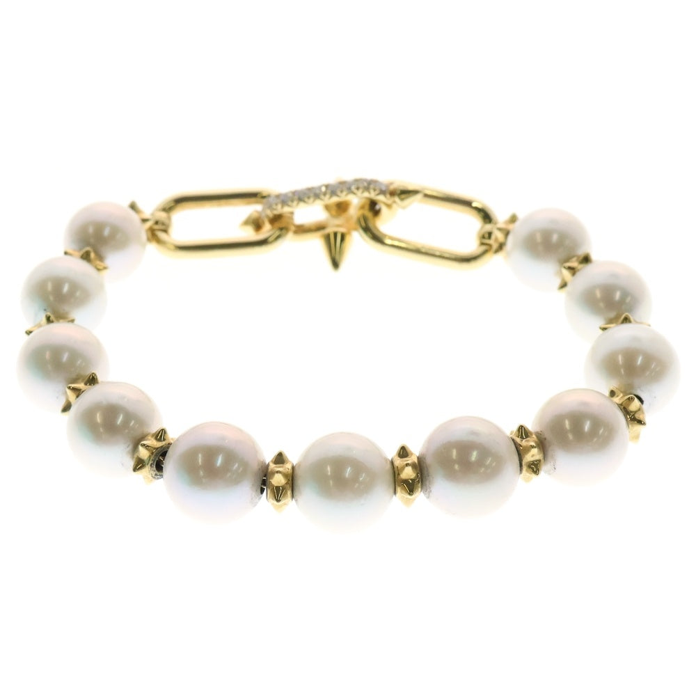 TIFFANY&Co(ティファニー) タイタン by ファレル ウィリアムス ダイヤ パール チェーンブレスレット K18YG イエローゴールド/ホワイト