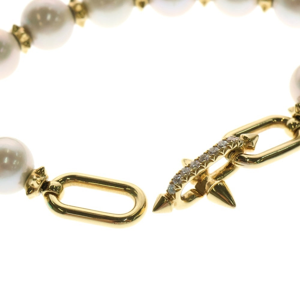 TIFFANY&Co(ティファニー) タイタン by ファレル ウィリアムス ダイヤ パール チェーンブレスレット K18YG イエローゴールド/ホワイト