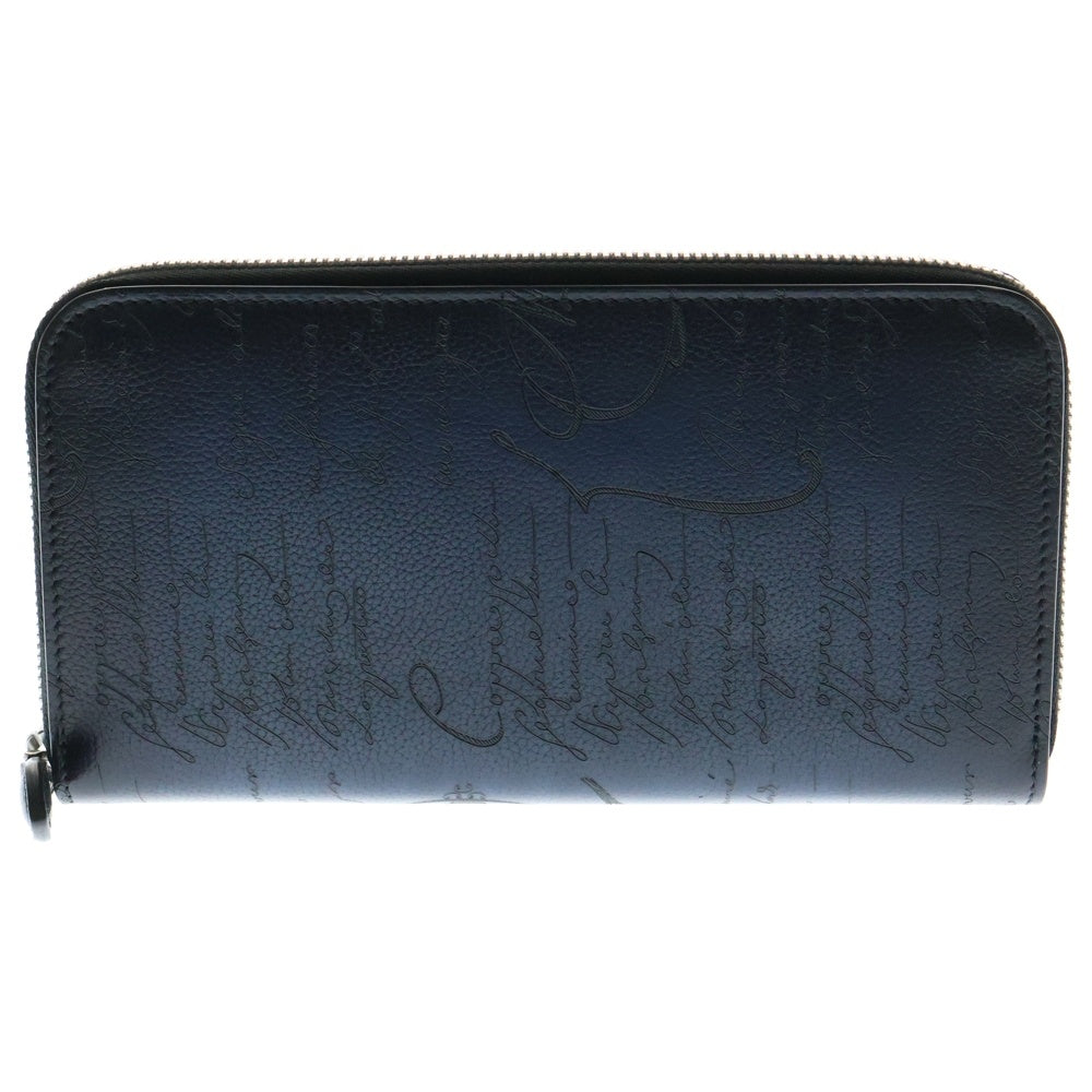 Berluti(ベルルッティ) イタウバ カリグラフィ レザー ラウンドジップ ロングウォレット 長財布 ネイビー