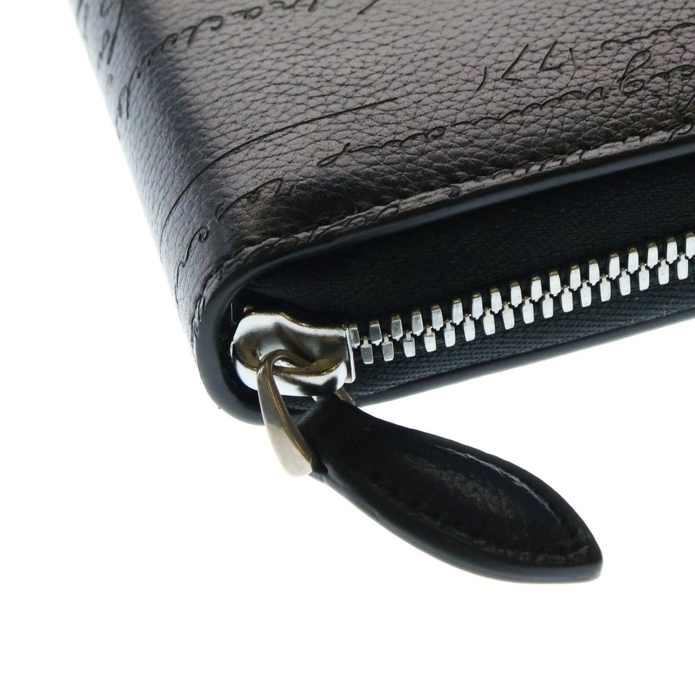 Berluti(ベルルッティ) イタウバ カリグラフィ レザー ラウンドジップ ロングウォレット 長財布 ネイビー