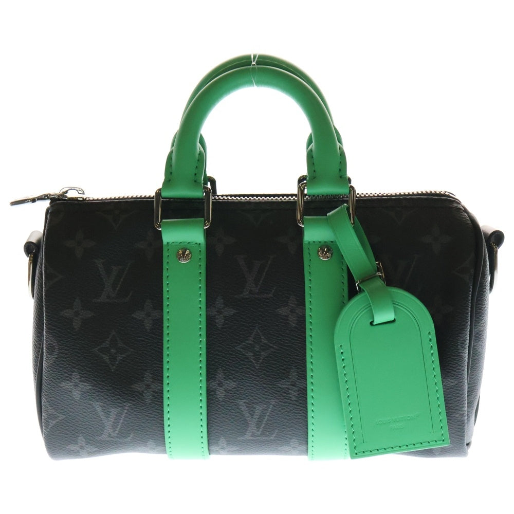 LOUIS VUITTON(ルイヴィトン) モノグラムエクリプス キーポル・バンドリエール 25 ブラック 2wayハンドバッグ ショルダー ミニボストン RFID M25885