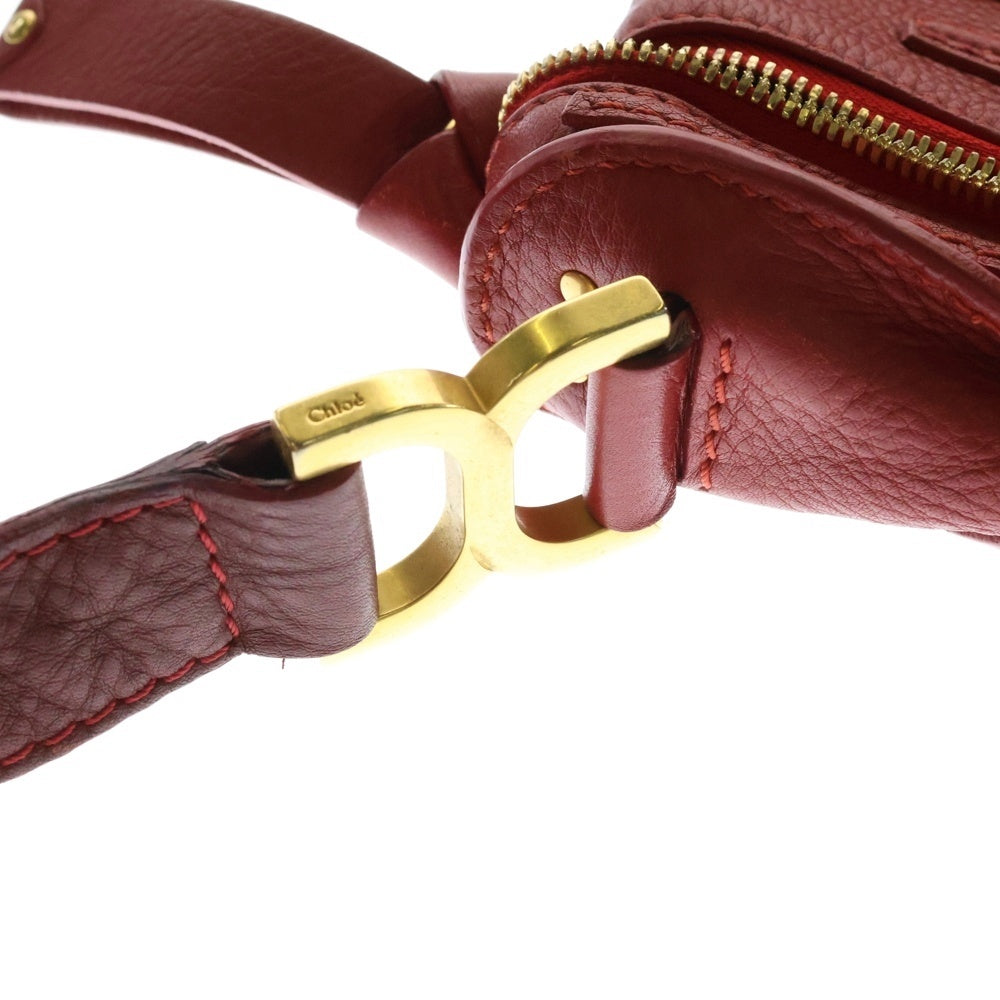 Chloe(クロエ) マーシー ショルダーバッグ 斜め掛けバッグ レッド ゴールド金具 レザー