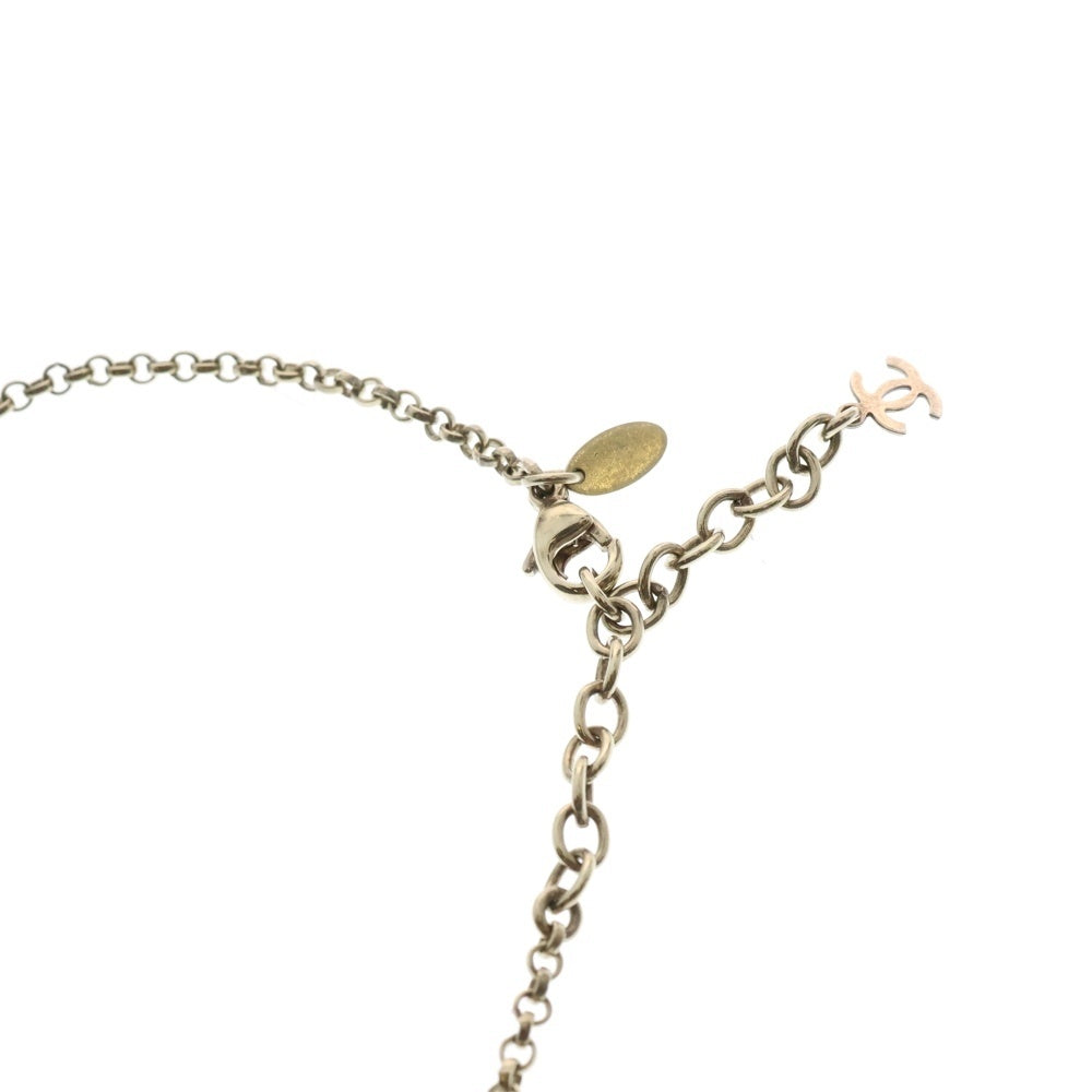 CHANEL(シャネル) 07C ココマーク 円盤ストーン ネックレス ペンダント ブラック×ゴールド