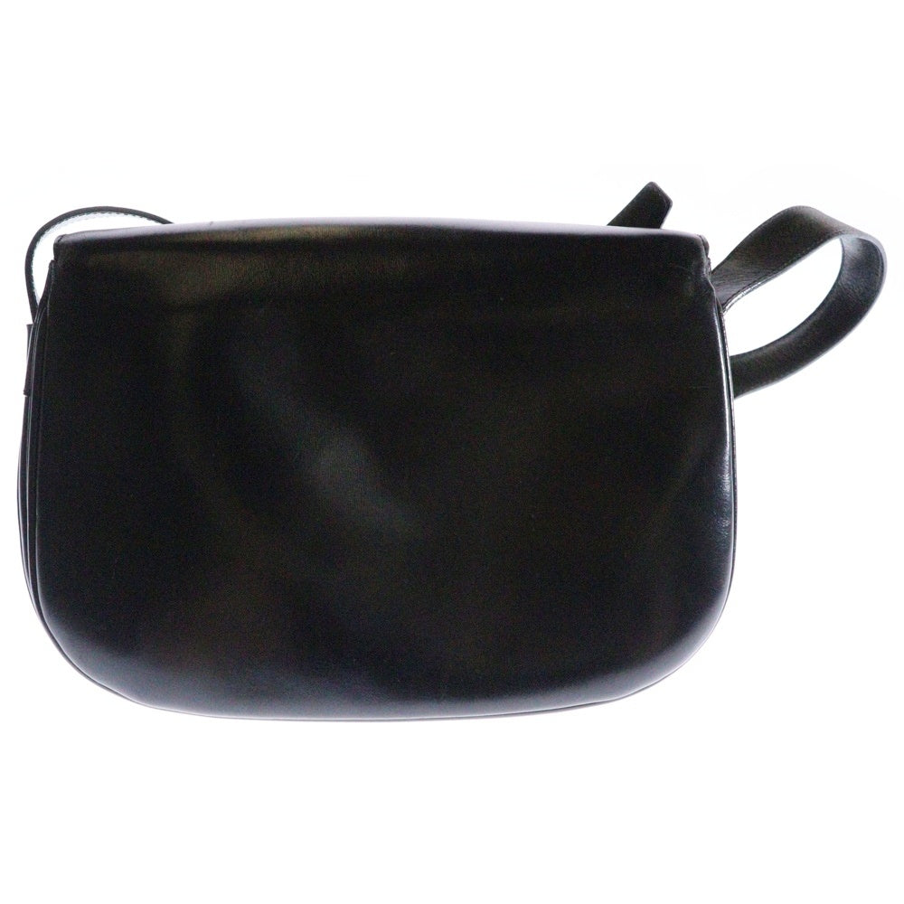 CELINE(セリーヌ) ヴィンテージ ショルダーバッグ ショルダーポシェット 斜め掛けバッグ ブラック ゴールド金具 レザー