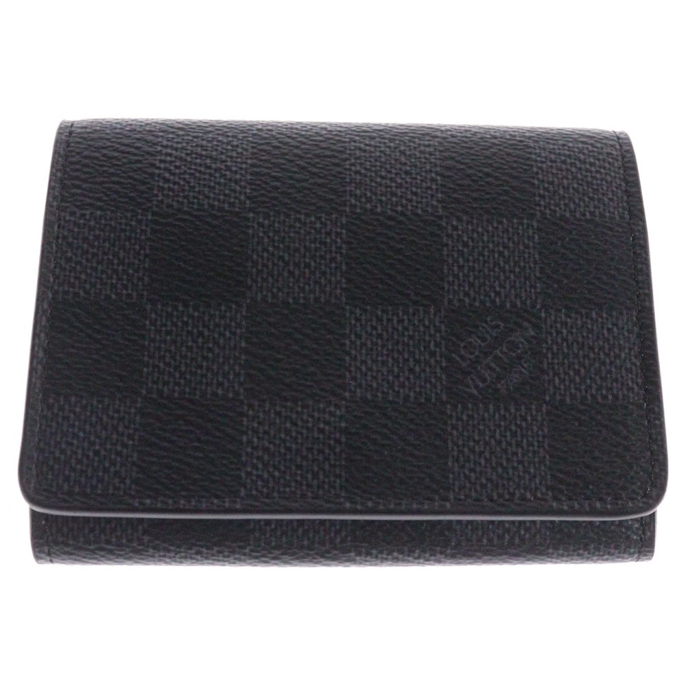 LOUIS VUITTON(ルイヴィトン) ダミエ・グラフィット アンヴェロップ・カルト ドゥ ヴィジット 三つ折り財布 名刺入れ カードケース ウォレット ブラック PVC N63338