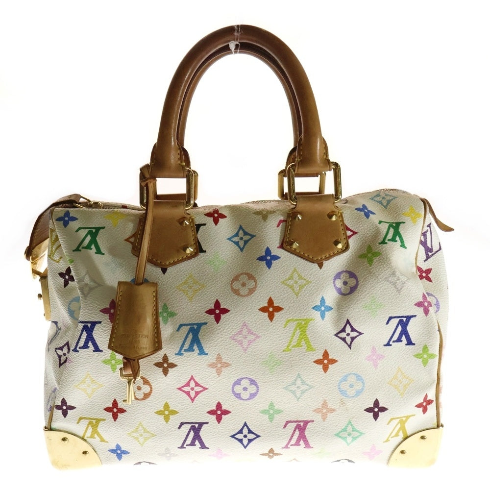 LOUIS VUITTON(ルイヴィトン) モノグラム スピーディ30 ハンドバッグ ボストンバッグ ホワイト×マルチカラー ゴールド金具 M92643