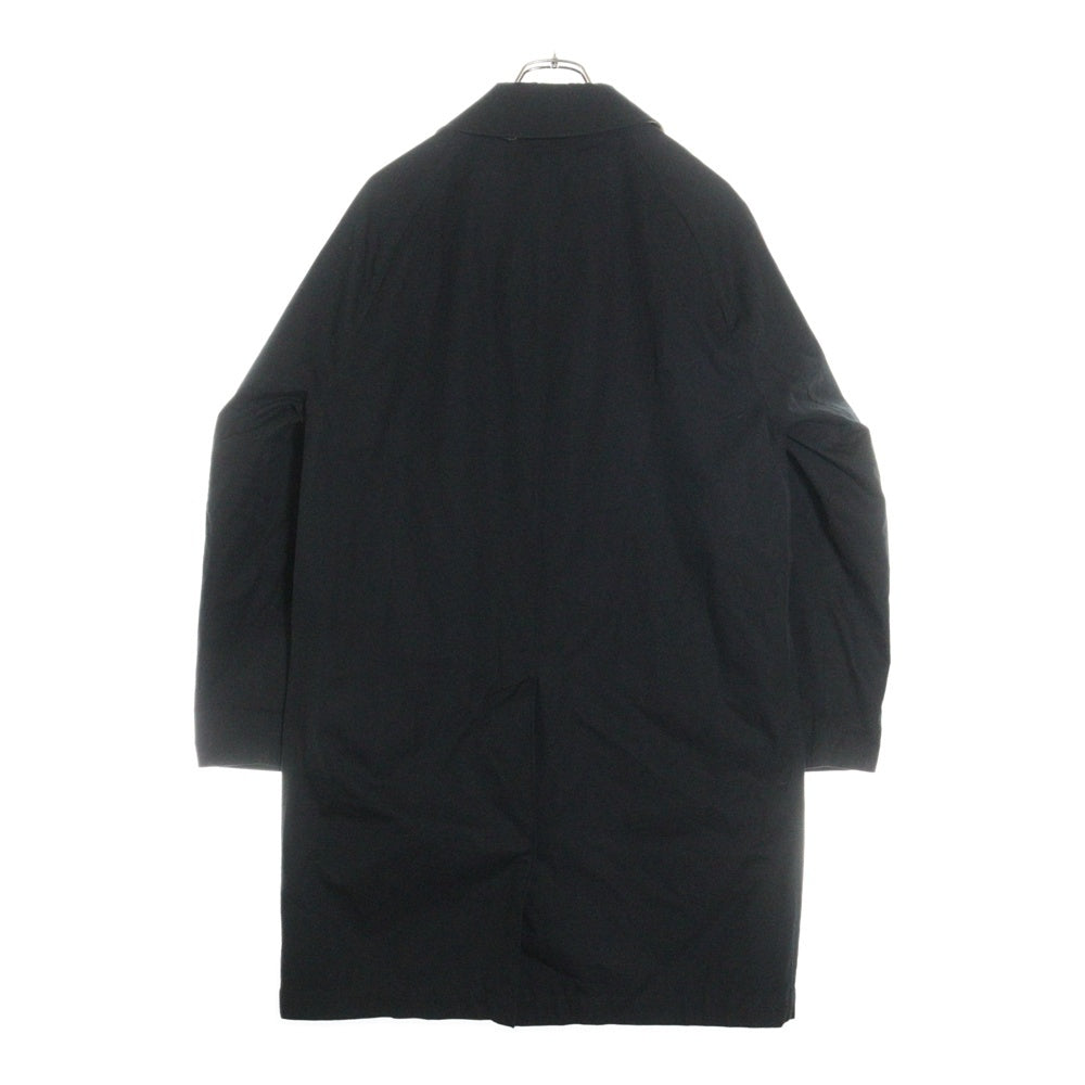 BURBERRY(バーバリー) 裏地ノバチェック総柄 比翼ボタン ラグランスリーブ ステンカラーコート ブラック 2850/67Q