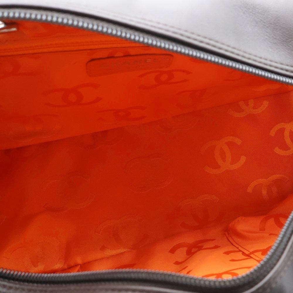 CHANEL(シャネル) カンボンライン ボーリングバッグ ブラウン ラムスキン シルバー金具