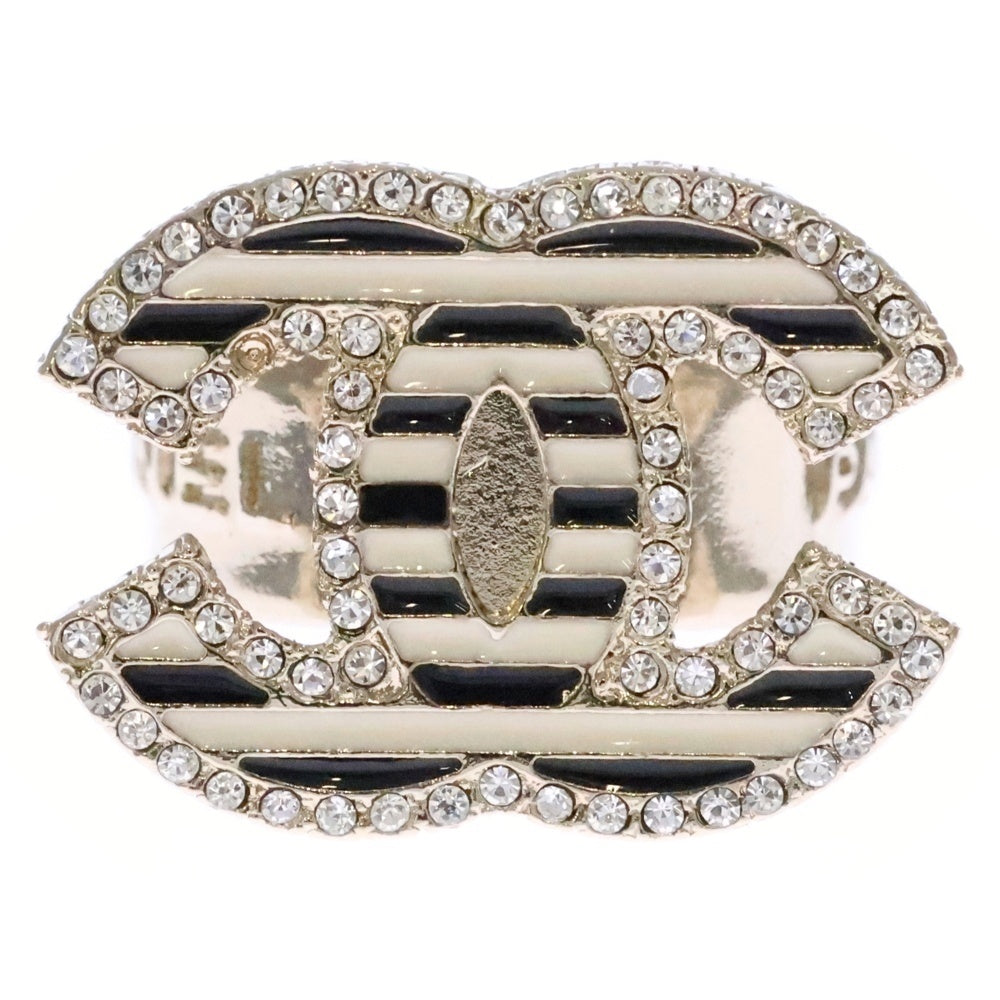 CHANEL(シャネル) 06A ココマークラインストーン リング 指輪 ゴールド GP