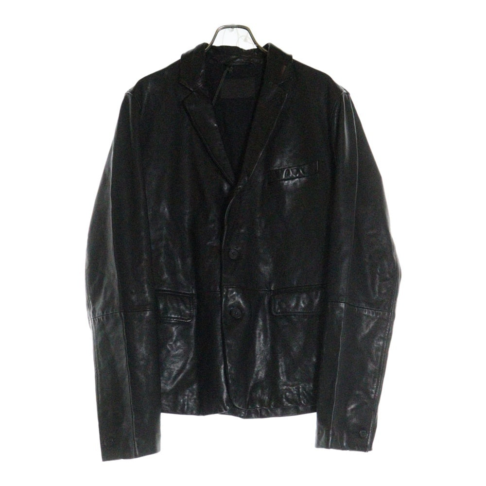 ALLSAINTS(オールセインツ) BARRTON BLAZER レザーシングルテーラードジャケット ブラック ML039T