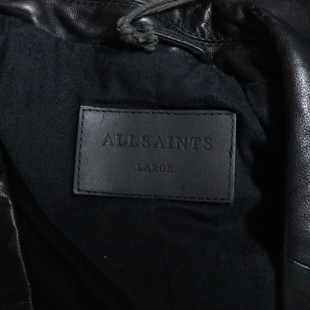 ALLSAINTS(オールセインツ) BARRTON BLAZER レザーシングルテーラードジャケット ブラック ML039T