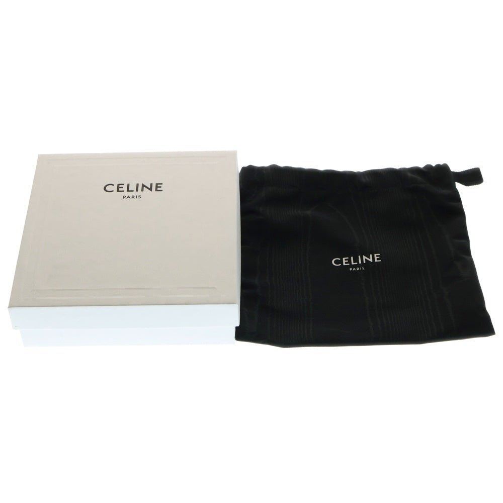 CELINE(セリーヌ) ミニクロード トリオンフ ロゴプレート レザー ショルダーバッグ ポシェット ゴールド金具 ブラック