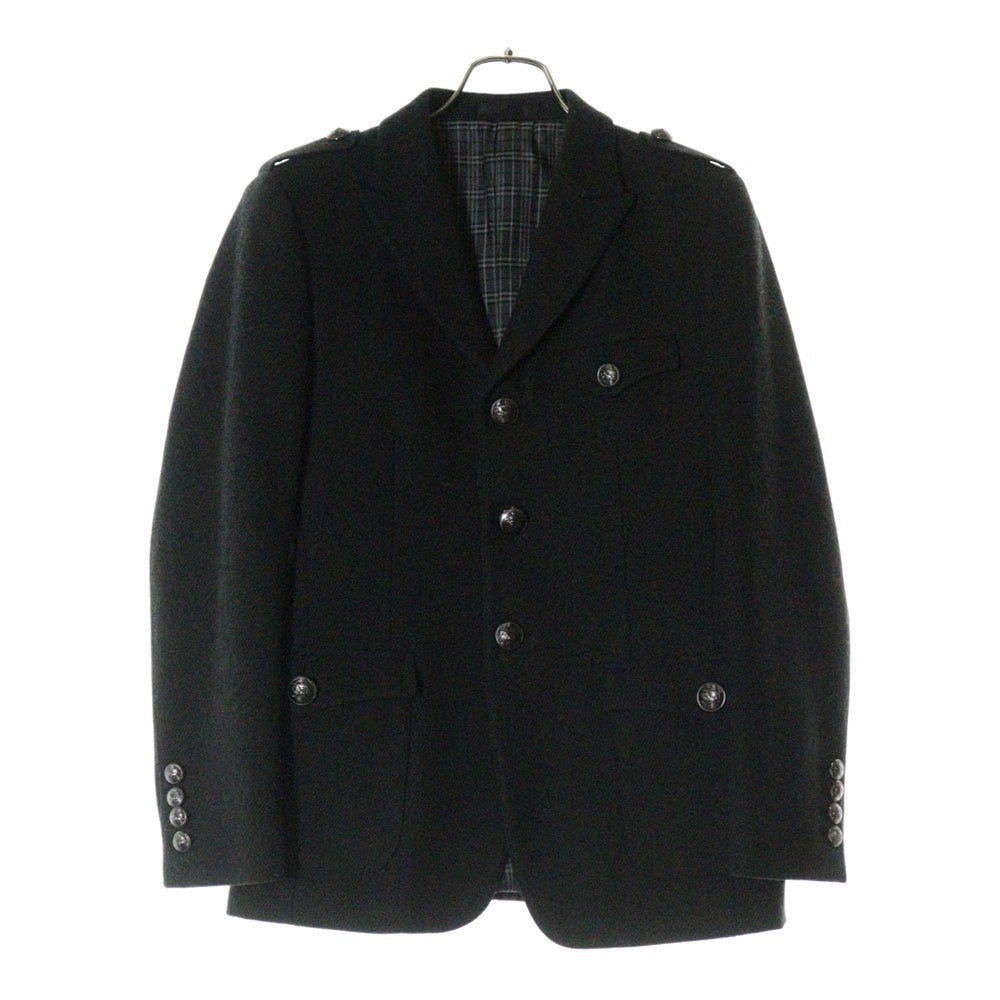 BURBERRY BLACK LABEL(バーバリー ブラックレーベル) ウール テーラードジャケット ブラック 起毛 BME95-317-78