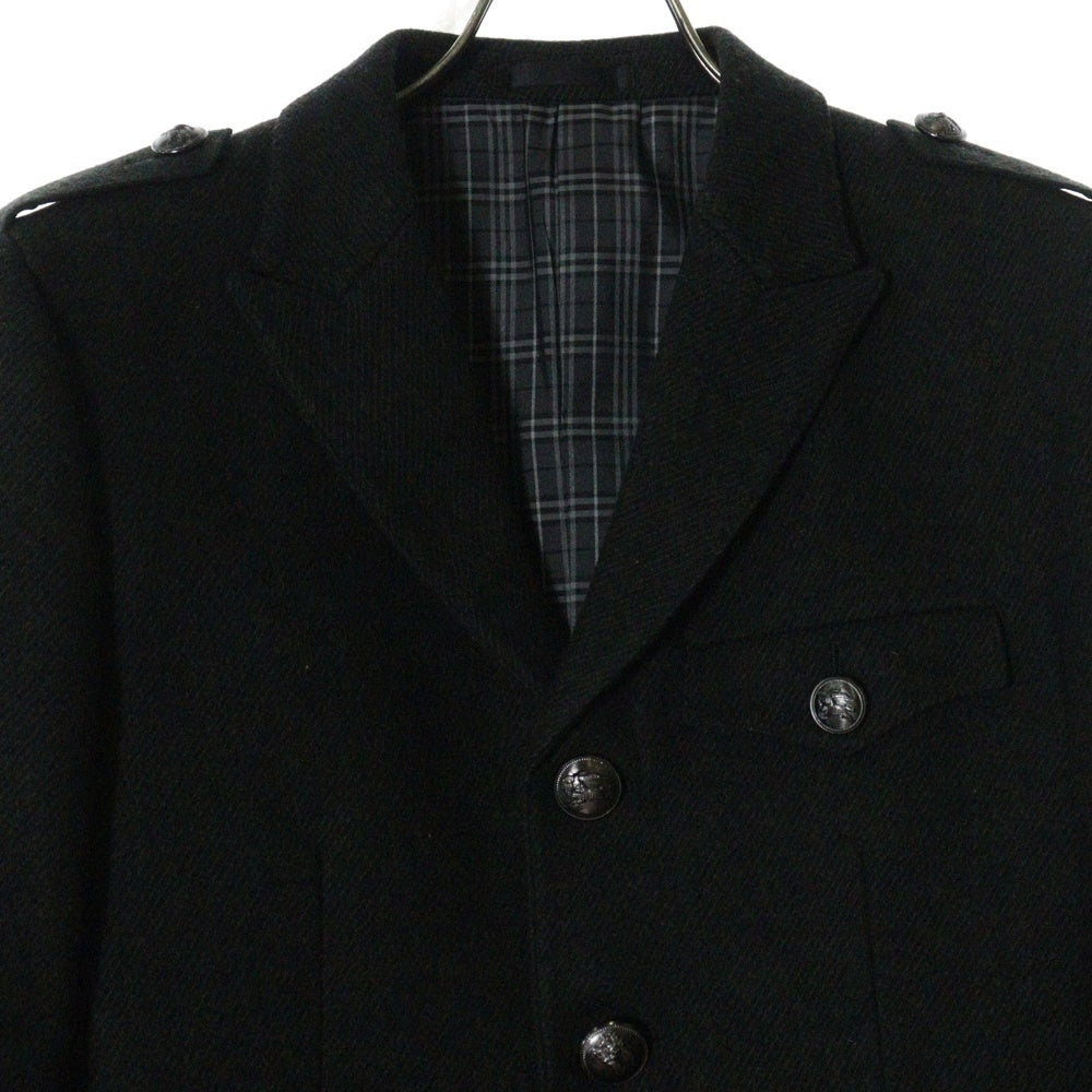 BURBERRY BLACK LABEL(バーバリー ブラックレーベル) ウール テーラードジャケット ブラック 起毛 BME95-317-78