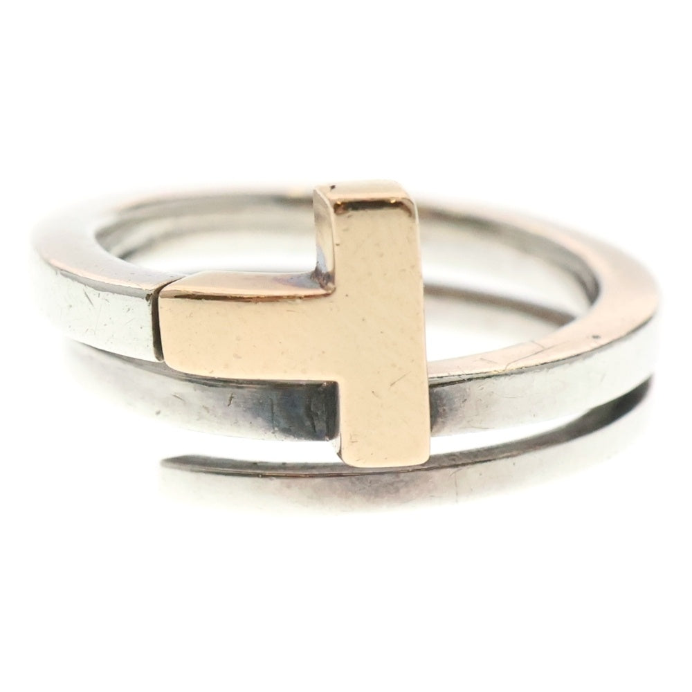 TIFFANY & Co.(ティファニー) Tスクエア ラップ リング ゴールド×シルバー 750×925 46