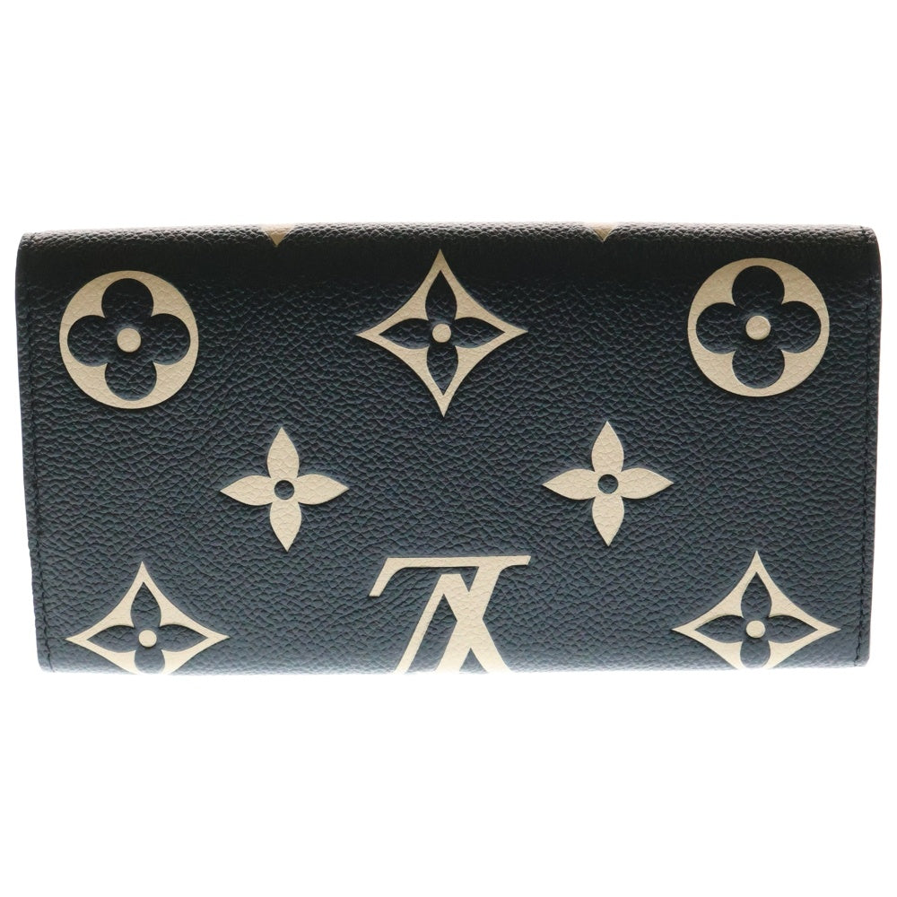 LOUIS VUITTON(ルイヴィトン) モノグラムアンプラント バイカラー ポルトフォイユサラ ブラック×ベージュ ゴールド金具 レザー M80496