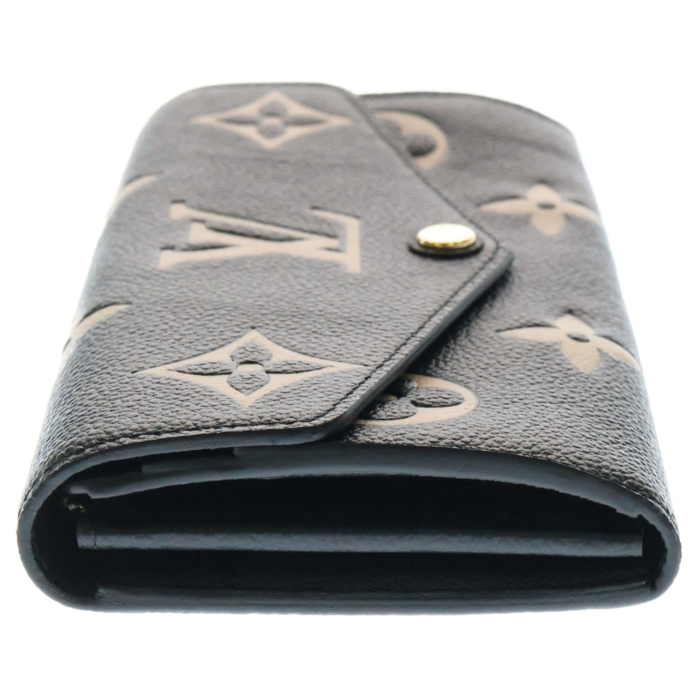 LOUIS VUITTON(ルイヴィトン) モノグラムアンプラント バイカラー ポルトフォイユサラ ブラック×ベージュ ゴールド金具 レザー M80496