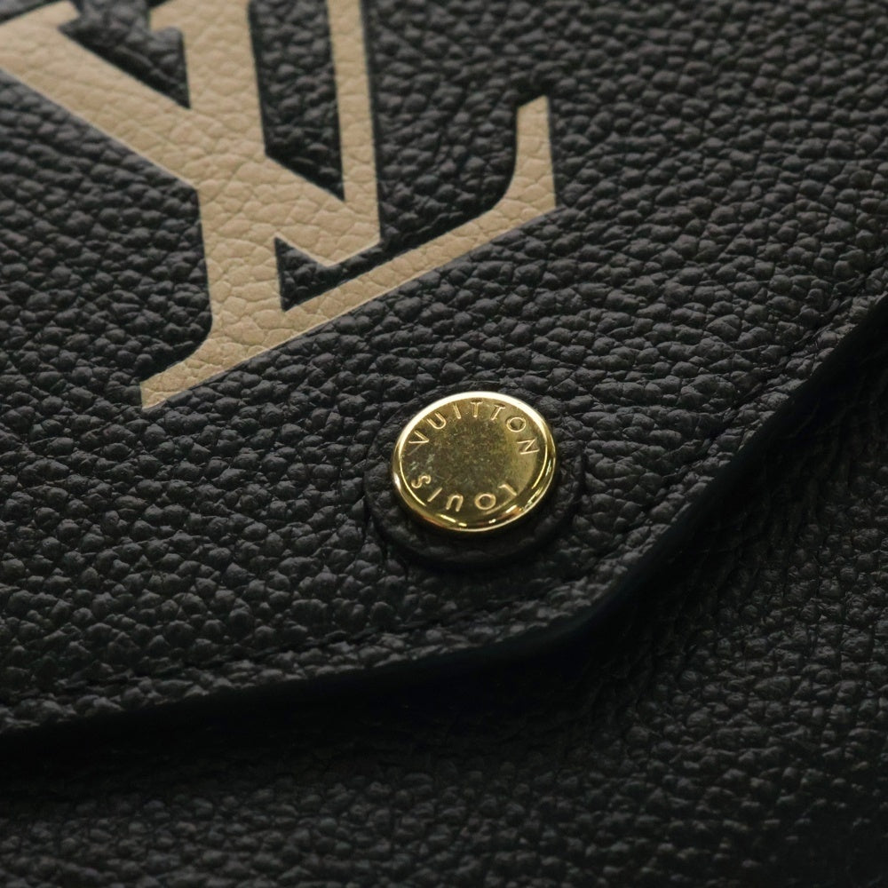 LOUIS VUITTON(ルイヴィトン) モノグラムアンプラント バイカラー ポルトフォイユサラ ブラック×ベージュ ゴールド金具 レザー M80496