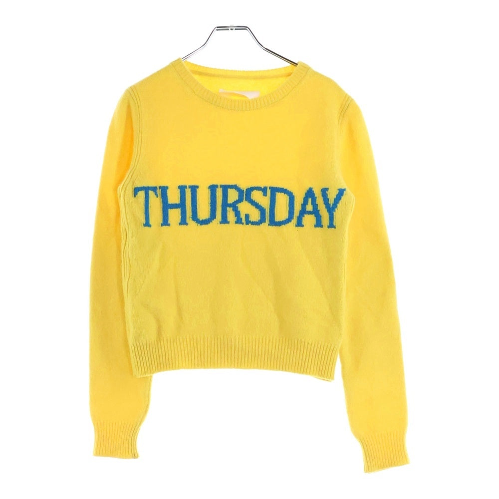 ALBERTA FERRETTI(アルベルタ フェレッティ) ALBERTA FERRETTI アルベルタ フェレッティ THURSDAY サーズデイ ジャガード クルーネック 長袖 ニット セーター イエロー レディース
