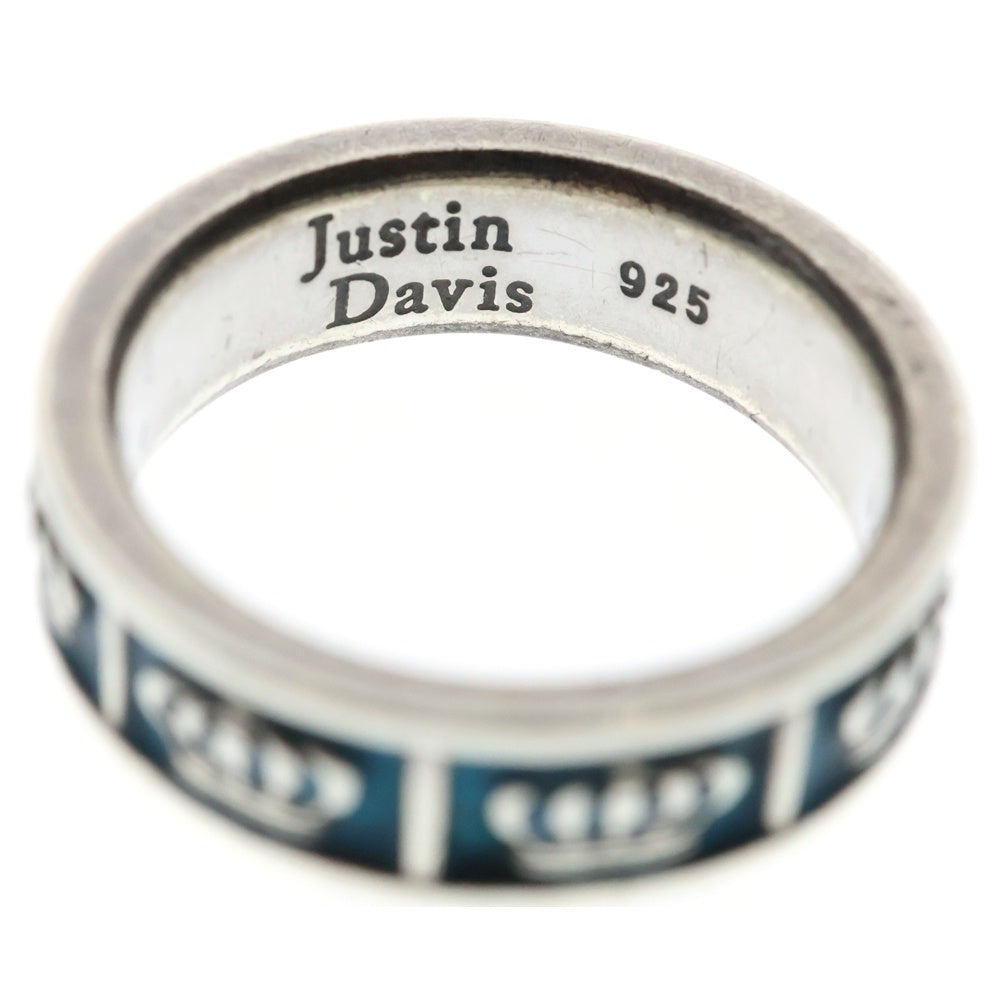 Justin Davis(ジャスティンデイヴィス) OBSESSION Ring オブセッション クラウン リング 指輪 13号 シルバー/ブルー SRJ695