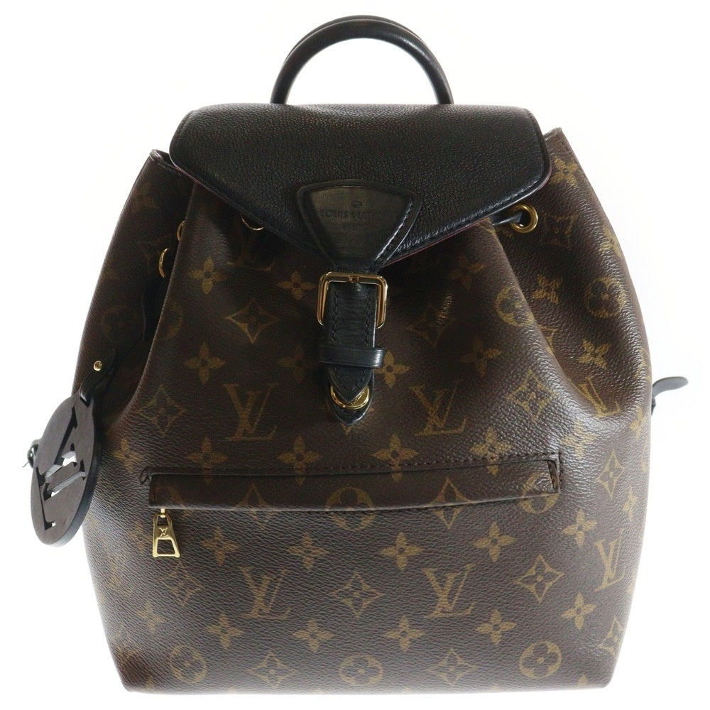 LOUIS VUITTON(ルイヴィトン) モノグラム モンスリ NM PM チャーム付レザーバックパック リュック ブラウン レディース M45515