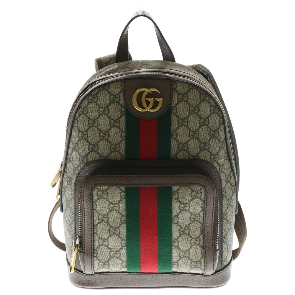 GUCCI(グッチ) オフィディア GGスプリーム スモール レザーバックパック リュック ブラウン/ベージュ 547965