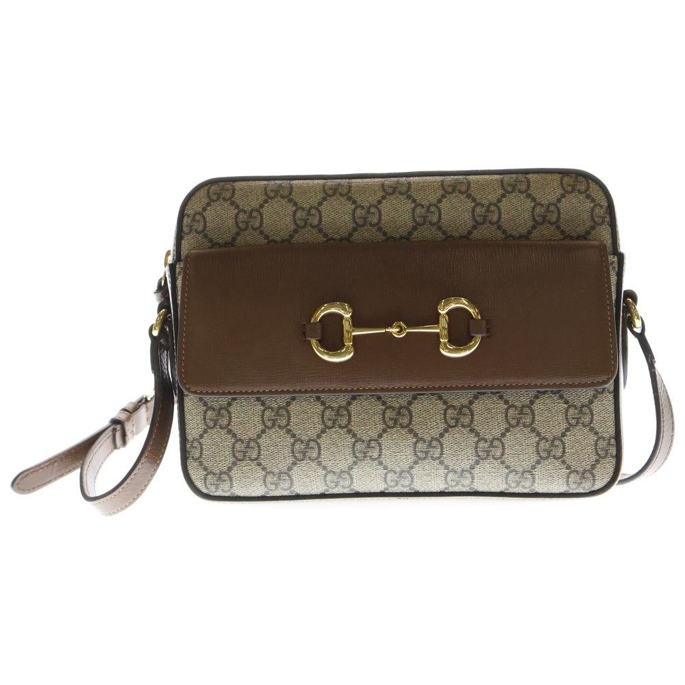 GUCCI(グッチ) ホースビット1955 GGスプリーム レザーショルダーバッグ ブラウン レディース 645454