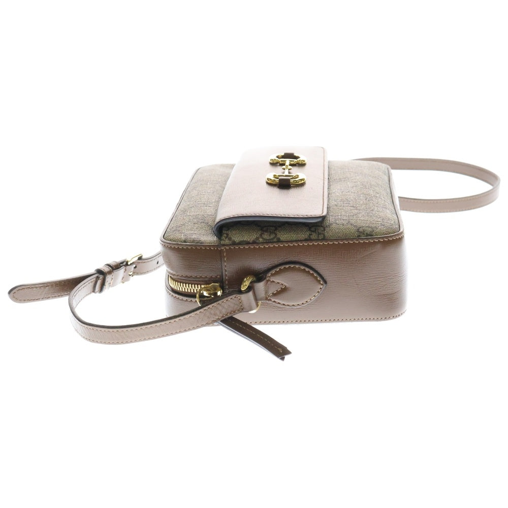 GUCCI(グッチ) ホースビット1955 GGスプリーム レザーショルダーバッグ ブラウン レディース 645454