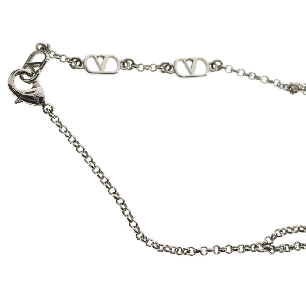 VALENTINO(ヴァレンティノ) Vロゴ パールチェーン ネックレス ペンダント シルバー