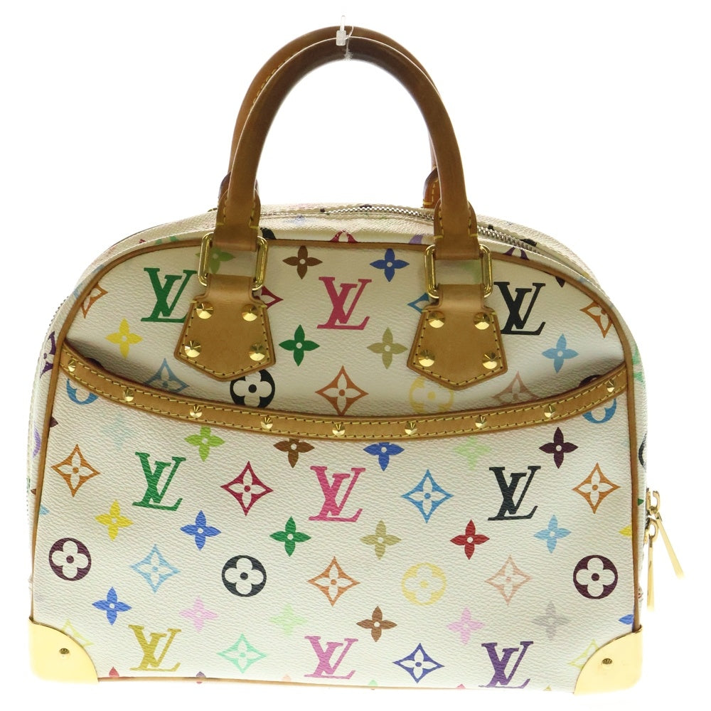 LOUIS VUITTON(ルイヴィトン) トゥルービル モノグラムマルチカラー ブロン PVC レザー ハンドバッグ ゴールド金具 ホワイト/ブラウン M92663