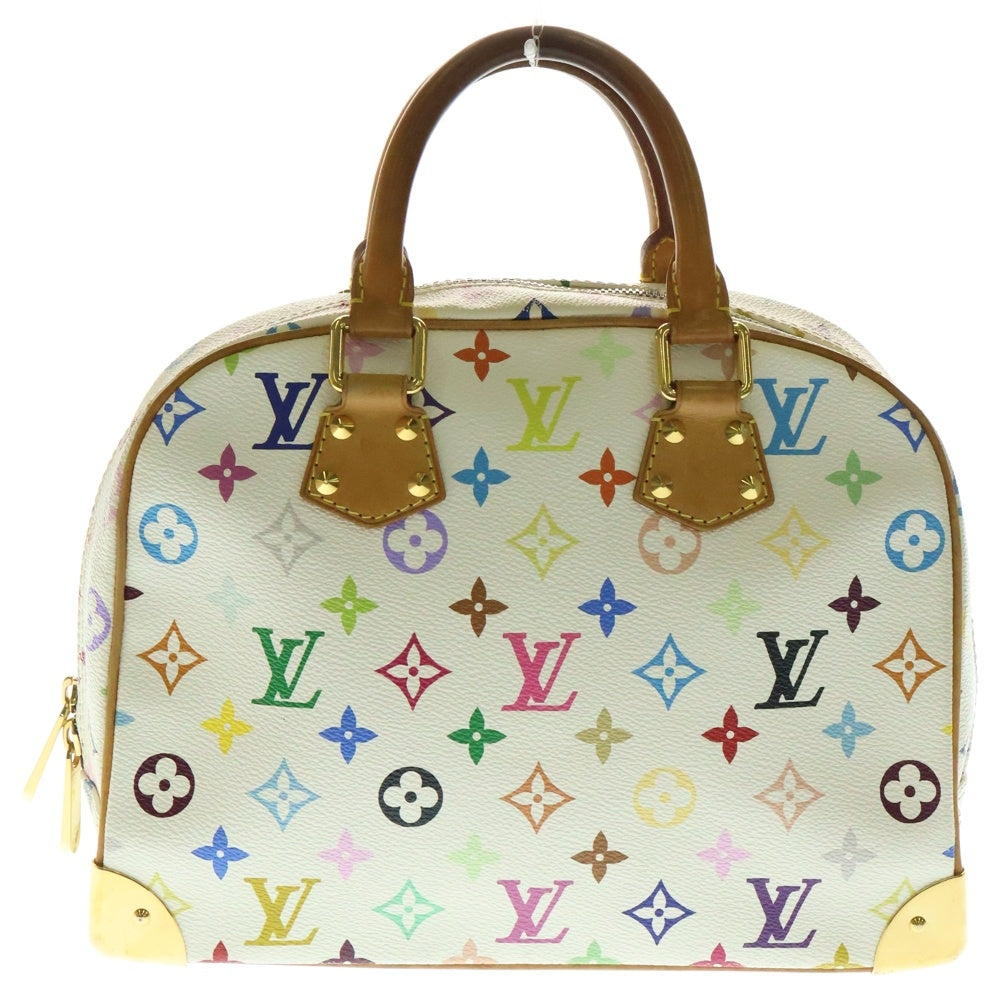 LOUIS VUITTON(ルイヴィトン) トゥルービル モノグラムマルチカラー ブロン PVC レザー ハンドバッグ ゴールド金具 ホワイト/ブラウン M92663