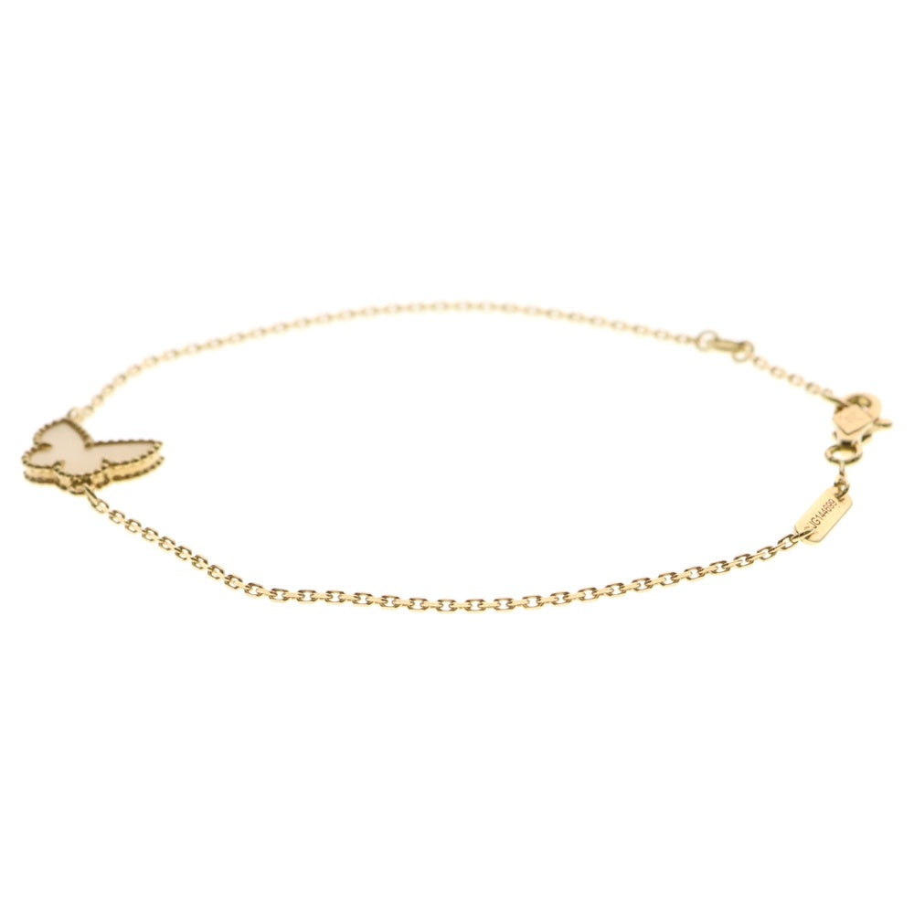 Van Cleef & Arpels(ヴァンクリーフアンドアーペル) スイートアルハンブラ パピヨン マザーオブパール チェーンブレスレット Au750YG イエローゴールド レディース VCARF69000
