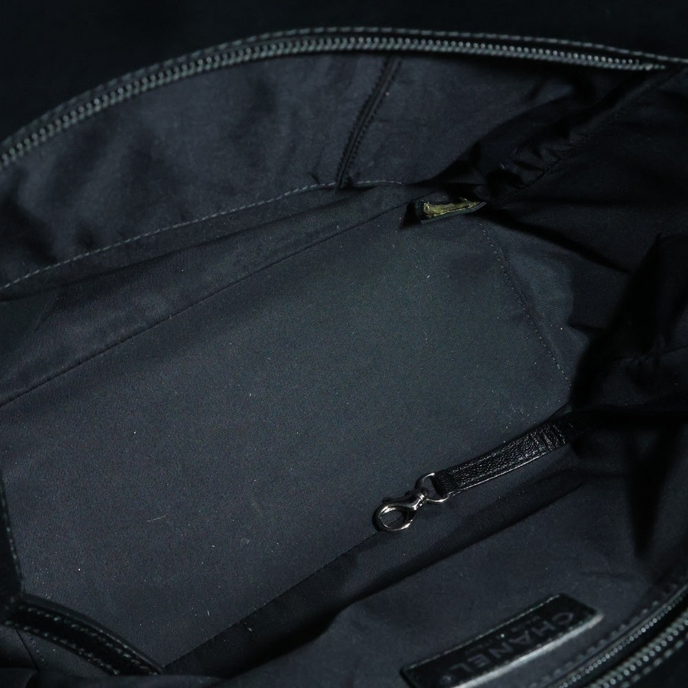 CHANEL(シャネル) ココマーク パリビアリッツPM カーフスキン キャンバス切替レザーハンドバッグ ブラック レディース