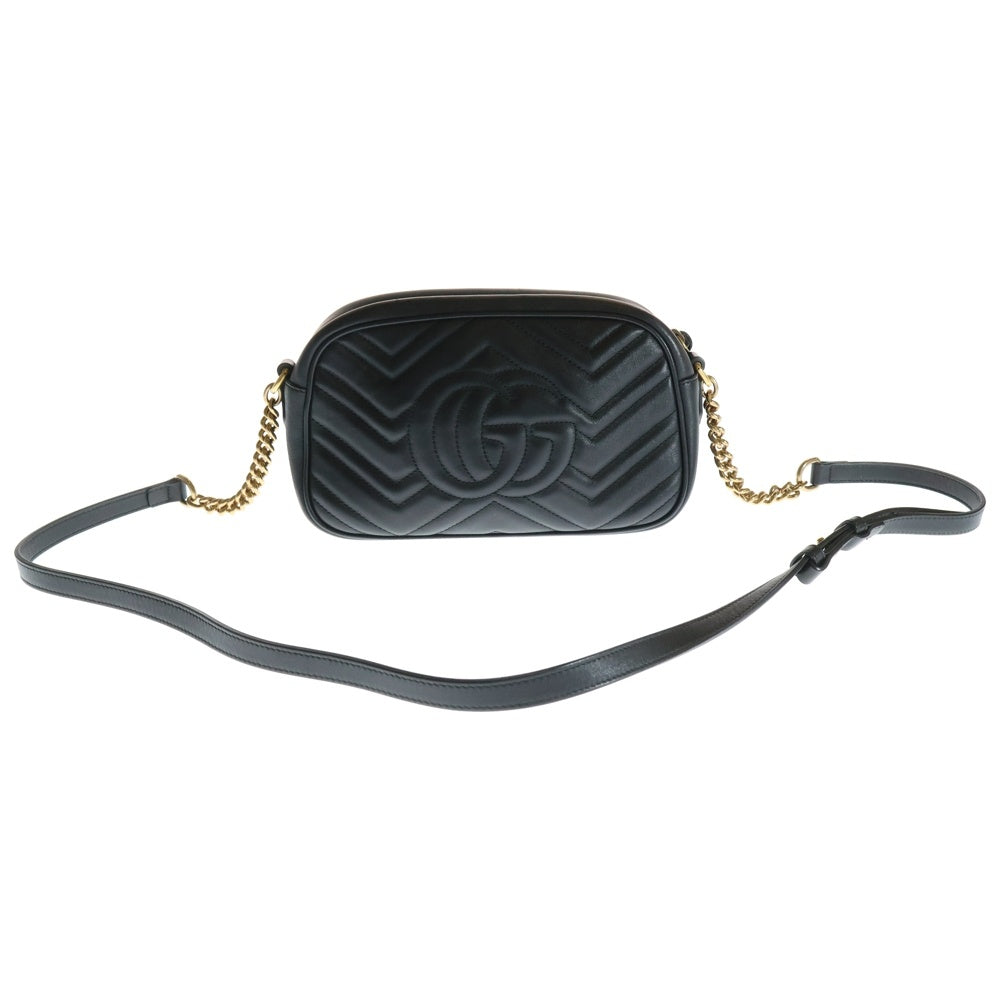 GUCCI(グッチ) GGマーモント キルティングスモールショルダーバッグ ミニバッグ ブラック ゴールド金具 447632
